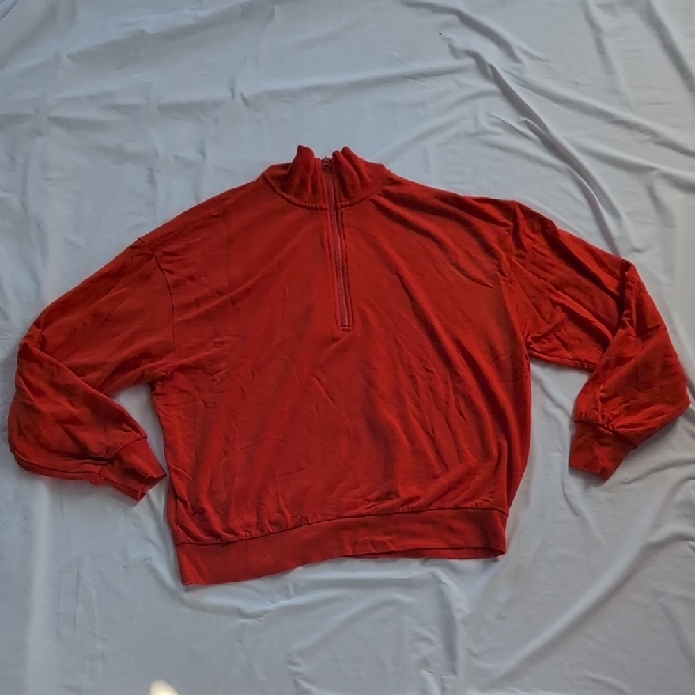 Lou & Grey Orange Quarter Zip Sweatshirt